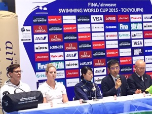「競泳ワールドカップ」タイトルスポンサーのエアウィーヴ、FINAと共同記者会見 画像
