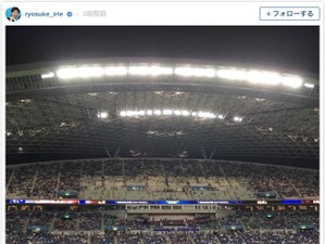 競泳・入江陵介、サッカーW杯最終予選をスタジアム観戦「悔しい初戦…」 画像