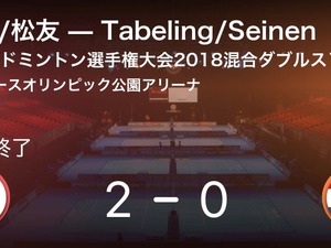 【世界バドミントン選手権大会混合ダブルス1回戦】小林/松友がTabeling/Seinenに勝利 画像