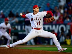 【MLB】大谷翔平、二刀流出場で5回2失点の粘投　2勝目の権利持ち降板、最速159キロ 画像