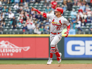 【MLB】ラーズ・ヌートバー、先頭打者アーチに猛打賞で出塁率は驚異の.500　カージナルスの快勝に貢献 画像
