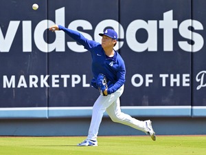 【MLB】山本由伸、“風変り”な練習風景に公式Xが注目　「非常に興味深いルーティン」 画像