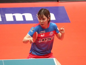 KA神奈川が16勝目でプレーオフ進出確定　平野美宇がカットマンの牛嶋星羅に快勝でシングルス勝率は「.938」【Tリーグ】 画像