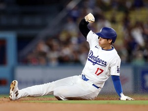 【MLB】大谷翔平、初回に“激走”で先制のホーム踏む　3試合連続安打→今季7個目の盗塁成功でチャンスメーク 画像