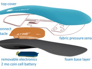 活動データ管理、インソール式のウェアラブルデバイス 画像