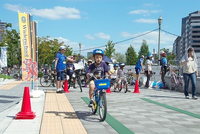 第9回御堂筋サイクルピクニックの子ども自転車教室