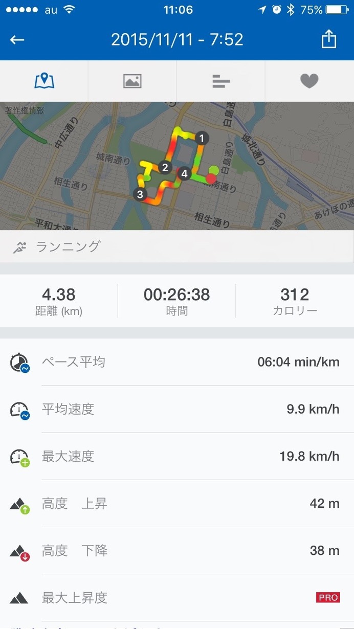 ランニングアプリ「Runtastic」を使った広島城周辺での練習