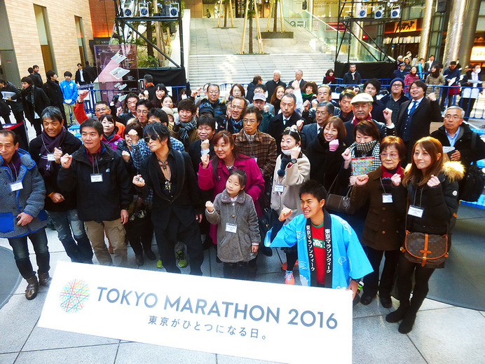 東京マラソン2016のランナー応援ソングを担当した森友嵐士（東京・汐留、1月28日　東京マラソン2016キックオフイベント）
