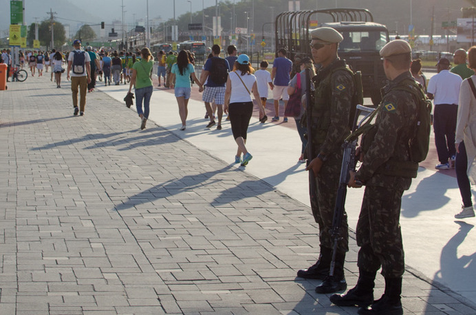 リオデジャネイロ五輪、オリンピック・パークの会場警備は必要最低限の印象（2016年8月6日）