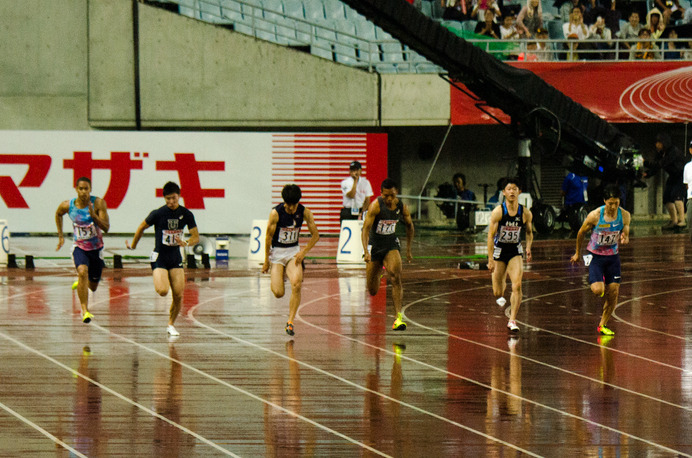 第101回日本陸上競技選手権大会、男子100m決勝（2017年6月24日）