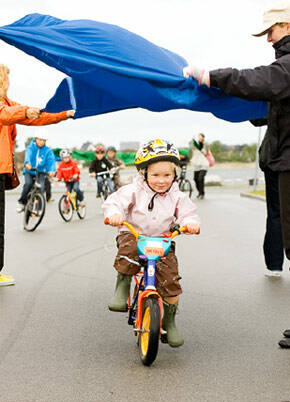 Children cycling in Denmark