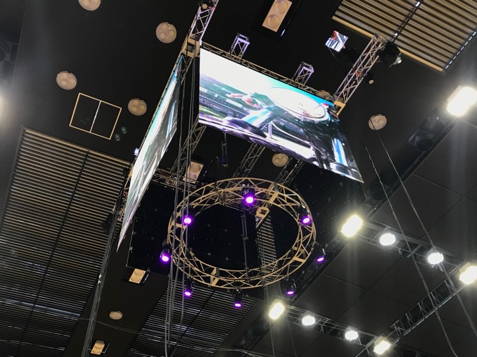 京都ハンナリーズ、四面吊りビジョンをリニューアル…Bリーグ最高レベルの解像度に