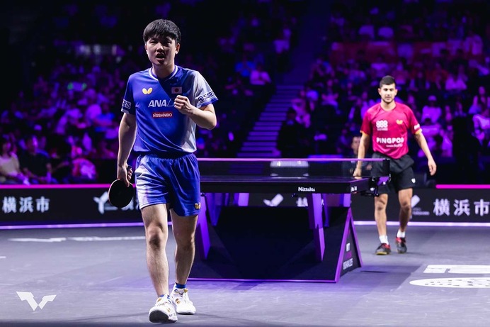 快勝の張本智和、決勝で激突可能性の両雄は「どちらも格上」　日本のエースがアメリカ勢撃破で戴冠に王手【WTTチャンピオンズ横浜】