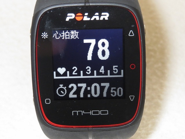 Polar M400 ブラック 画面表示