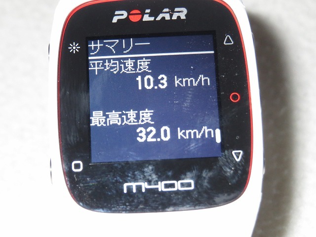 Polar M400 ホワイト 画面表示