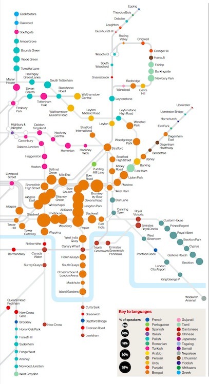 【LONDON STROLL】多民族都市ロンドン、地下鉄マップで多様性とコミュニティーの分布を表現