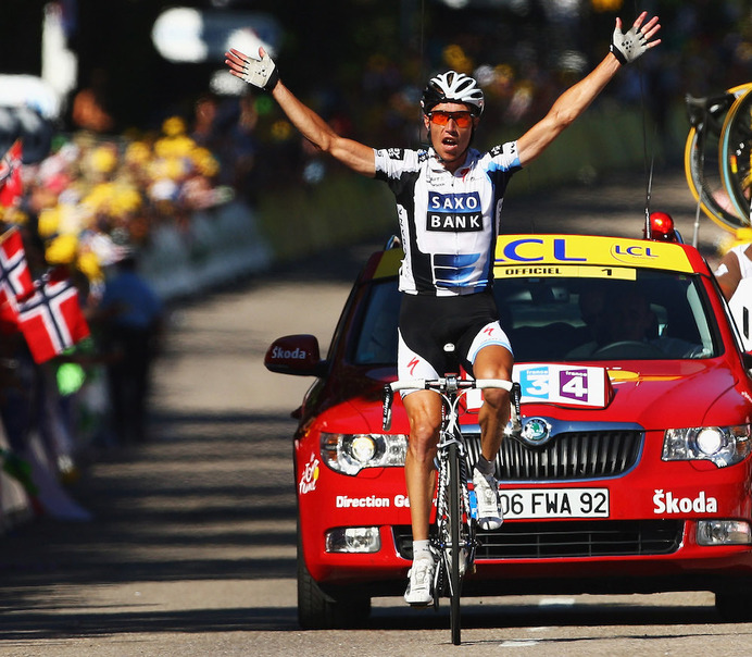 2009年ツール・ド・フランスでステージ優勝のニキ・セレンセン（2009年7月16日）