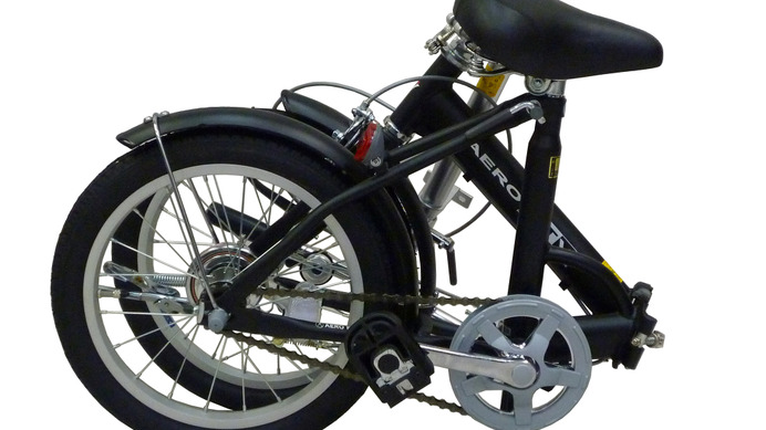 備蓄用「折りたたみノーパンク自転車エアロ」…コンパクトに収納可能