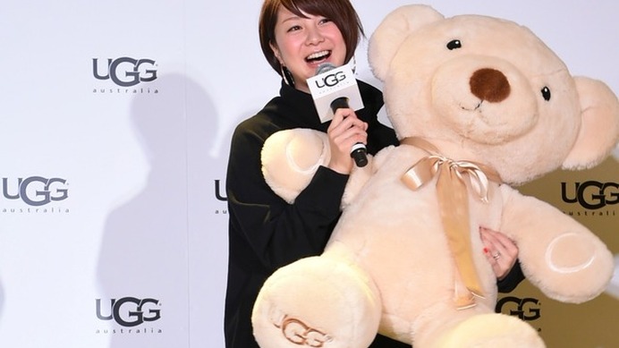 「UGG&reg; 札幌 OPENING EVENT」に登場した、大のUGG好きとしても知られているモデル田中美保。