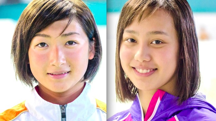池江璃花子（左）と今井月、リオ五輪競泳日本代表に内定