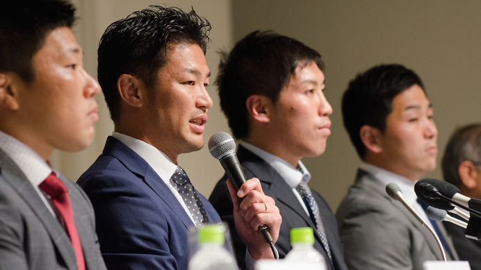 一般社団法人日本ラグビーフットボール選手会の設立発表会（2016年5月31日）