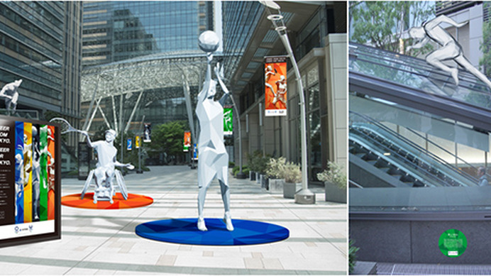 リオオリンピックの競技イメージ彫刻が東京ミッドタウンに登場