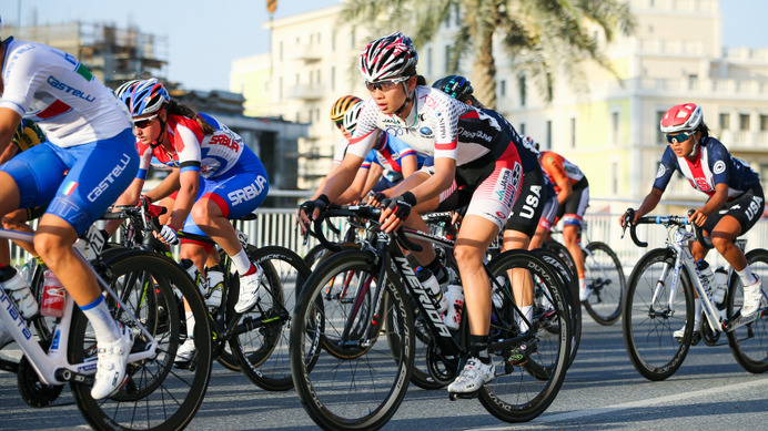 世界選手権女子ロードレースに出場した吉川美穂