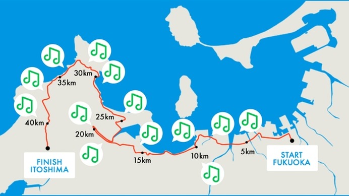 「福岡マラソン」給水所でランニング応援ソングを配信…LINE MUSIC