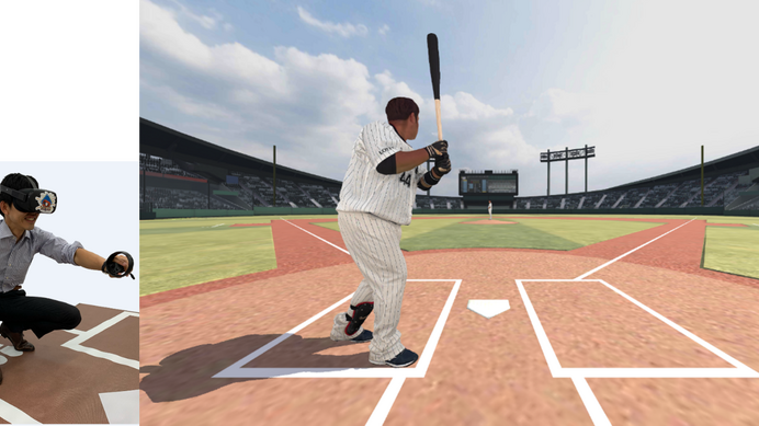 ロッテ選手のプレーを疑似体験できる「VR野球」が千葉県内ドコモショップとスタジアムに登場