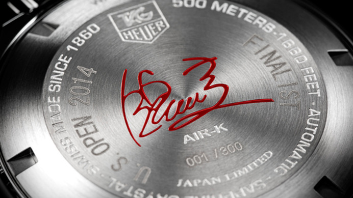 タグ・ホイヤー、錦織圭コラボモデル「アクアレーサー Air-K2 日本限定モデル」を全米オープン決勝記念に贈呈