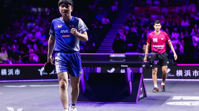 快勝の張本智和、決勝で激突可能性の両雄は「どちらも格上」　日本のエースがアメリカ勢撃破で戴冠に王手【WTTチャンピオンズ横浜】