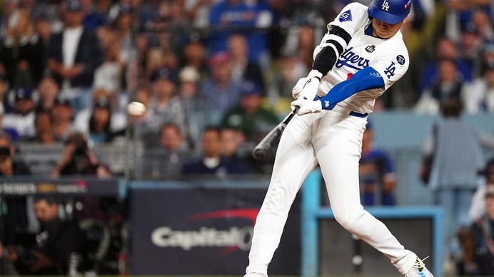 【MLB】大谷翔平、同点の終盤に“184キロ”二塁打でチャンスメーク　ベッツの勝ち越し打で生還