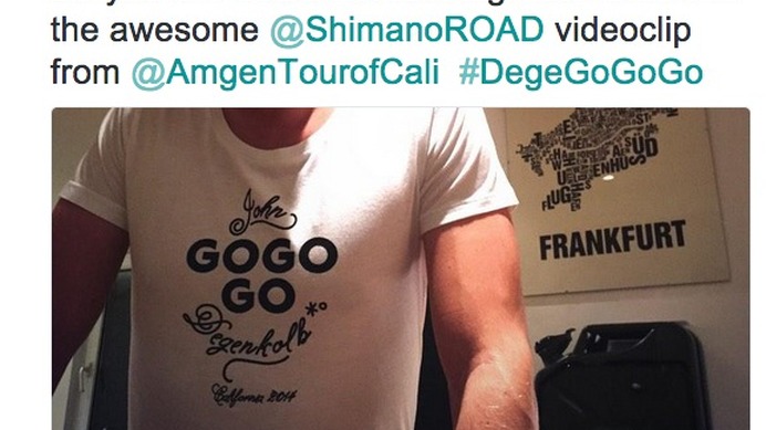 「GO GO GO」デゲンコルブのスプリントの掛け声がTシャツに