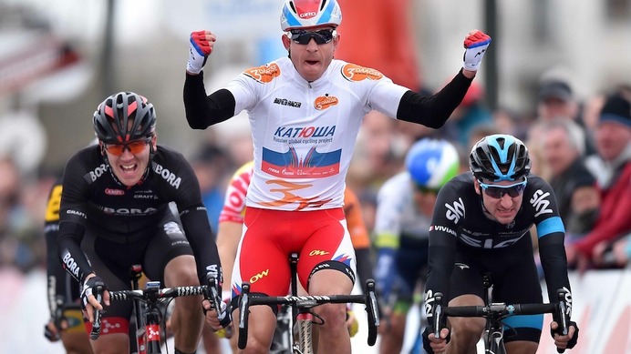 2015年デ・パンネ3日間第2ステージ、アレクサンドル・クリストフ（カチューシャ）が優勝