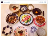 上田桃子、手作りディナーを披露「お母さんと我が家で夜ご飯」 画像