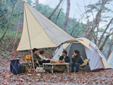 テントと連結できるタープ「プレミアムペンタタープ」発売 画像