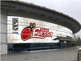大阪エヴェッサの巨大ビジュアルを府民共済SUPERアリーナに設置 画像