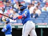 【MLB】ゲレーロJr.がシャンパンファイトで「ザ・ヤンキースルーズ！」　盛大な煽りに中継のジーターとAロッド苦笑い、オルティス大爆笑 画像