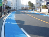 神奈川県茅ヶ崎市の国道1号線に自転車レーン登場 画像