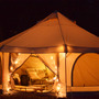 日本式のグランピングが楽しめる8人用テント「タケノコテント」3月予約開始