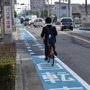 堺市内には随所に自転車レーンが設置されている