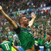 北アイルランドがEURO初勝利、喜ぶガレス・マコーリー（2016年6月16日）