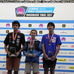 スポーツクライミング世界ユース選手権男子リード（ユースB）で西田秀聖（右）が3位表彰台を獲得