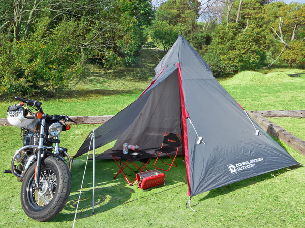 超軽量シングルライダーテント ツーリングテント バイクテント 一人用 ソロテント ノーポールテント