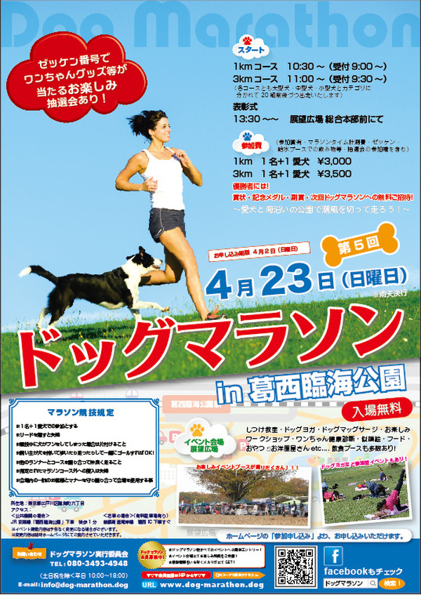 犬と人が一緒に走る ドッグマラソンin葛西臨海公園 4月開催 1枚目の写真 画像 Cycle やわらかスポーツ情報サイト