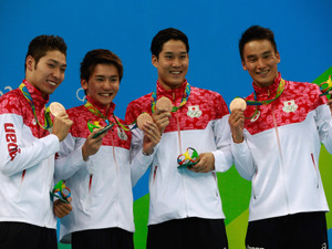 【リオ2016】競泳日本代表メダリスト8人、360度カメラで感謝の言葉 画像