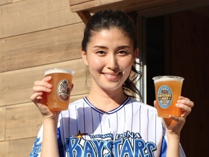 橋本マナミ、ビール手渡しでファンと交流…ハマスタに「BAY BEER HOUSE」オープン 画像