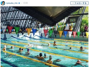 入江陵介「皆さんの真剣な表情に嬉しくなりました！」…親子水泳教室にて 画像