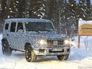 豪雪が似合いすぎ…600馬力のメルセデス「AMG G63」次期型、安定のドライビングを見せつける! 画像