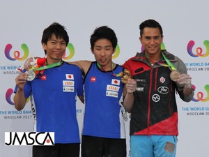 ワールドゲームズで好調のクライミング日本代表…是永敬一郎が金、波田悠貴が銀 画像
